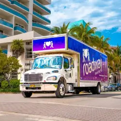 Roadway Moving's truck on a sunny day